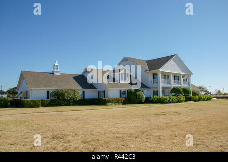 Parker, Texas / United States November 16th 2008: Front view of Southfork ranch house.  The ranch includes the Ewing Mansion, which was the setting fo Stock Photo