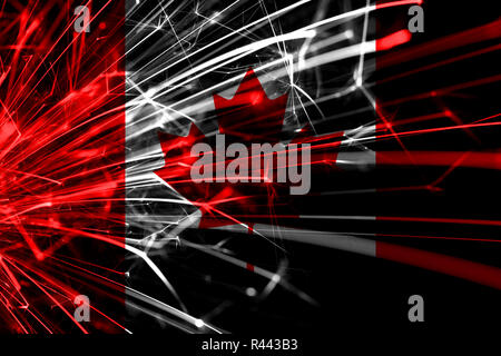 Canada abstract fireworks sparkling flag. New Year, Christmas and National day concept Stock Photo