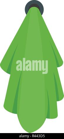 Green towel icon. Flat illustration of green towel vector icon for web isolated on white Stock Vector