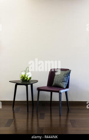 Coffee table Leather chair combination Stock Photo