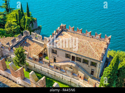 The medieval Scaliger Castle in Malcesine on Garda lake, Verona, Italy.The old Scaliger Castle is one of the top tourist attractions
