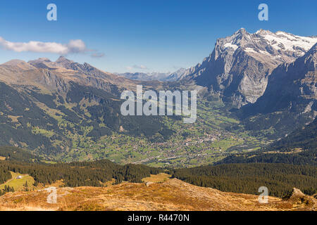 overlooking grindelwald Stock Photo