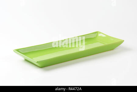 Rectangle green ceramic platter Stock Photo