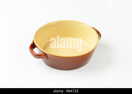 Round ceramic baking dish Stock Photo