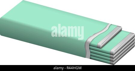 Pack of gum stick mockup. Realistic illustration of pack of gum stick vector mockup for web design isolated on white background Stock Vector