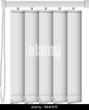 Vertical louver mockup. Realistic illustration of vertical louver vector mockup for web design isolated on white background Stock Vector