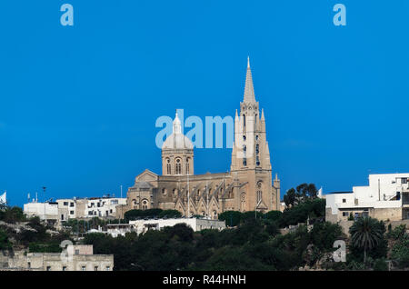 Parish Church of Our Lady of Loreto (Ghajnsielem), Mgarr. Maltese island of Gozo Stock Photo