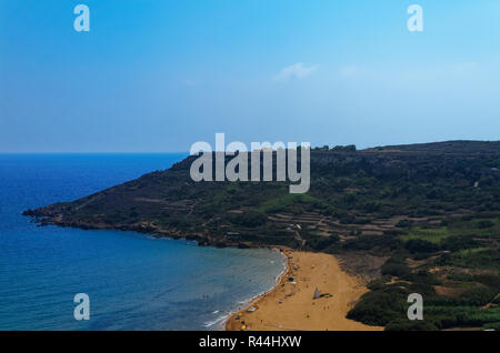 Ramla bay - beautiful sandy beach on the Maltese island of Gozo. Malta is an european island state Stock Photo