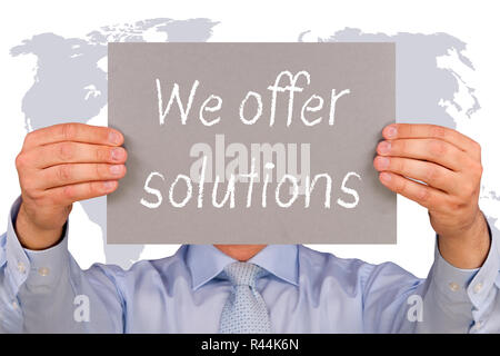 We offer solutions Stock Photo