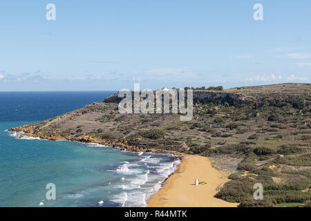 View on Ramla Bay on Malta on Mediterranean Sea, Europe Stock Photo