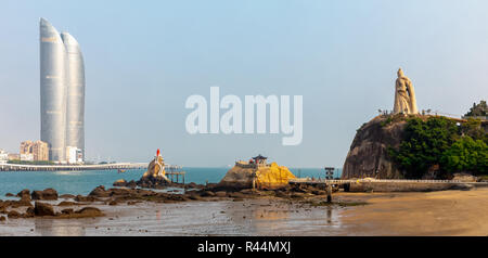 View of the skyline of Xiamen as seen from Gulangyu Island, Xiamen, also known as Amoy, Fujian province, China Stock Photo