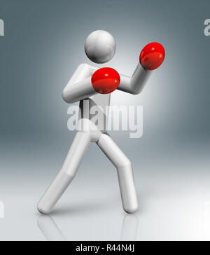 Boxing 3D symbol, Olympic sports Stock Photo