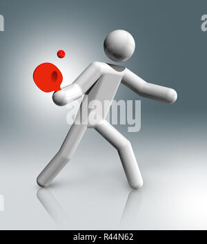 Table Tennis 3D symbol, Olympic sports Stock Photo