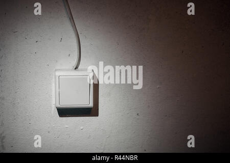 White light switch, turn on or turn off the lights Stock Photo