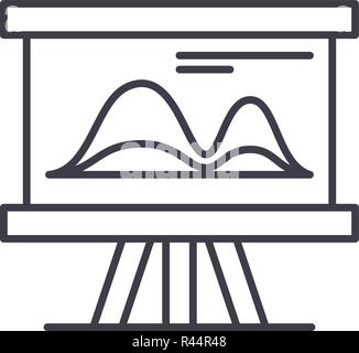 Marketing trends line icon concept. Marketing trends vector linear illustration, symbol, sign Stock Vector