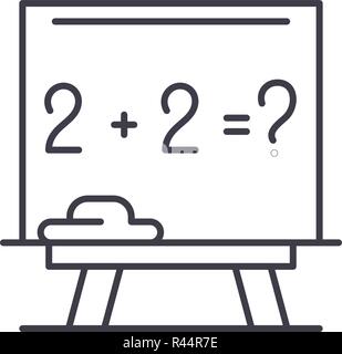 Maths lessons line icon concept. Maths lessons vector linear illustration, symbol, sign Stock Vector
