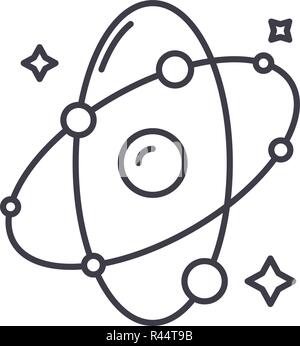 Molecule line icon concept. Molecule vector linear illustration, symbol, sign Stock Vector