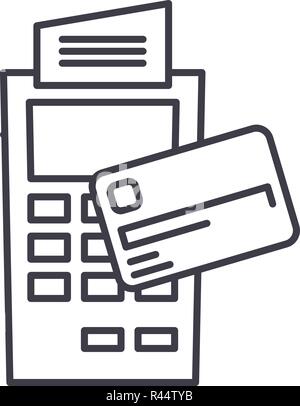Payment by non-cash money black icon, vector sign on isolated ...