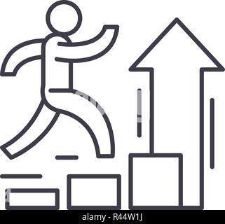 Personal improvement line icon concept. Personal improvement vector linear illustration, symbol, sign Stock Vector