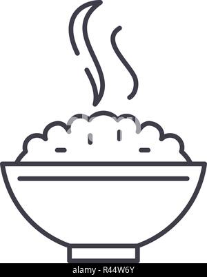 Porridge line icon concept. Porridge vector linear illustration, symbol, sign Stock Vector