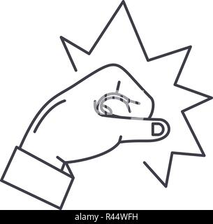 Punch line icon concept. Punch vector linear illustration, symbol, sign Stock Vector