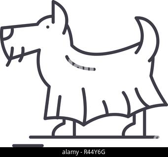 Terrier line icon concept. Terrier vector linear illustration, symbol, sign Stock Vector