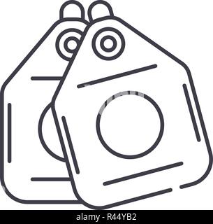 Vacuum cleaner bags line icon concept. Vacuum cleaner bags vector linear illustration, symbol, sign Stock Vector