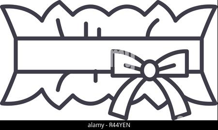 Wedding garter vector line icon, linear concept, outline sign, symbol ...