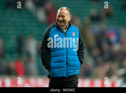 Twickenham, UK. 24th November 2018. England Head Coach Eddie Jones looks on, ahead of the Quilter International Rugby match between England and Australia. Andrew Taylor/Alamy Live News Stock Photo