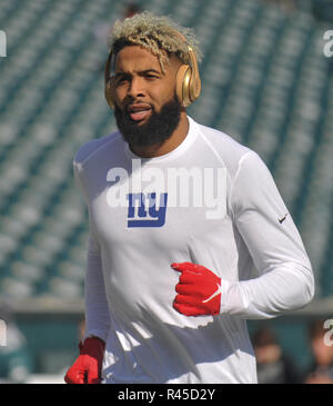 Philadelphia Eagles vs. New York Giants. Fans support on NFL Game.  Silhouette of supporters, big screen with two rivals in background Stock  Photo - Alamy