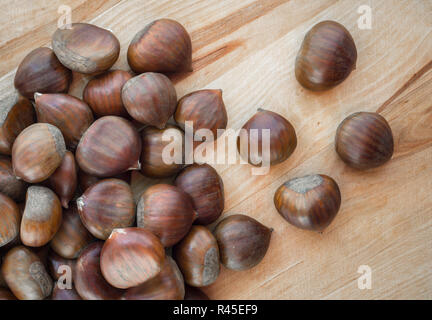 Chestnuts top views Stock Photo