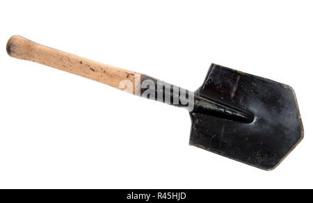 Russian military shovel isolated on a white background Stock Photo