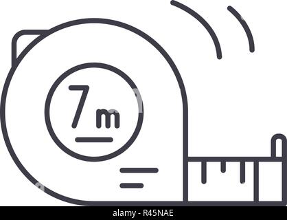 Yardstick line icon concept. Yardstick vector linear illustration, symbol, sign Stock Vector