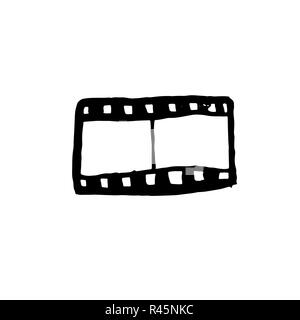 Film reel icon. Vector grunge illustration. Stock Vector