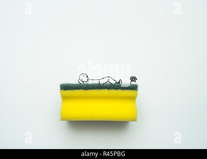 Conceptual image of a man resting on garden Stock Photo