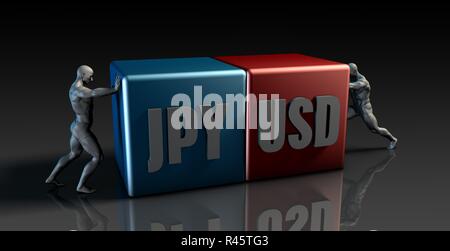 JPY USD Currency Pair Stock Photo