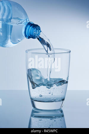 empty mineral water glass Stock Photo