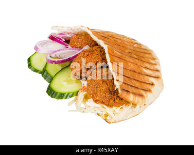 fast food meat with vegetables in pita Stock Photo