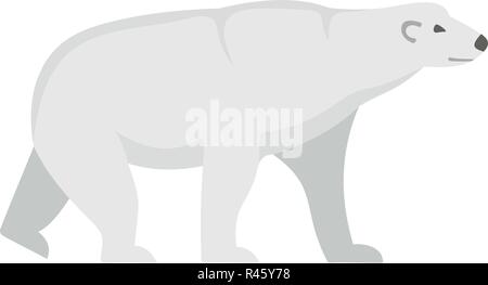 Arctic bear icon. Flat illustration of arctic bear vector icon for web isolated on white Stock Vector