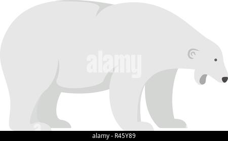 Sleepy polar bear icon. Flat illustration of sleepy polar bear vector icon for web isolated on white Stock Vector