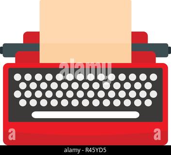 Mid century typewriter icon. Flat illustration of mid century typewriter vector icon for web isolated on white Stock Vector