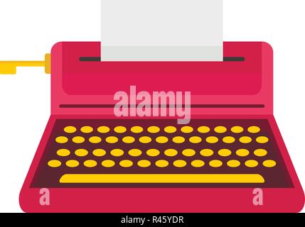 Retro style typewriter icon. Flat illustration of retro style typewriter vector icon for web isolated on white Stock Vector