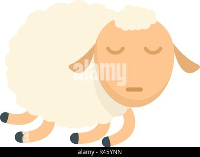 Sleeping sheep icon. Flat illustration of sleeping sheep vector icon for web isolated on white Stock Vector