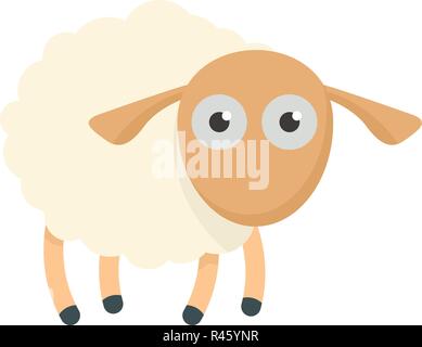 Shocked sheep icon. Flat illustration of shocked sheep vector icon for ...