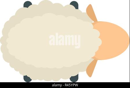 Sheep air view icon. Flat illustration of sheep air view vector icon for web isolated on white Stock Vector