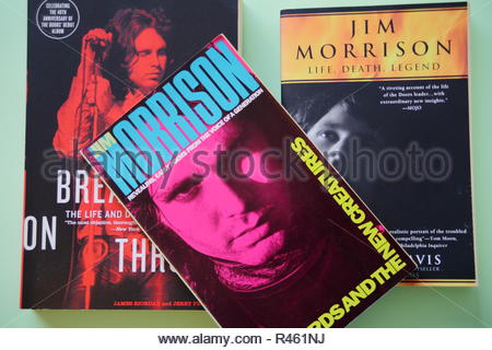 A Selection Of Books About Jim Morrison And The Doors Stock Photo Alamy