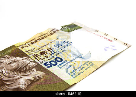 500 Hong Kong dollar bank note. Hong Kong dollar is the national currency of Hong Kong Stock Photo