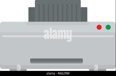 Grey printer icon. Flat illustration of grey printer vector icon for web isolated on white Stock Vector