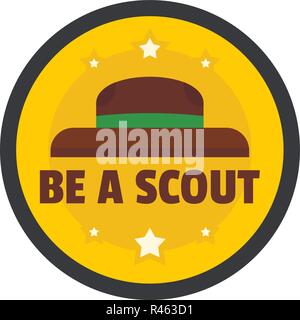 Be a scout hat logo. Flat illustration of be a scout hat vector logo for web isolated on white Stock Vector