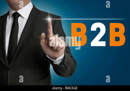 b2b touchscreen of businessman operated concept Stock Photo